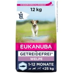 EUKANUBA Welpenfutter Getreidefrei Für Kleine Und Mittelgroße Rassen 12 Kg