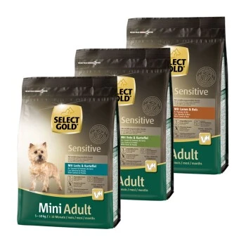 SELECT GOLD Sensitive Adult Mini Probierpaket 3x1kg Probierpaket 1, Mix-Pack