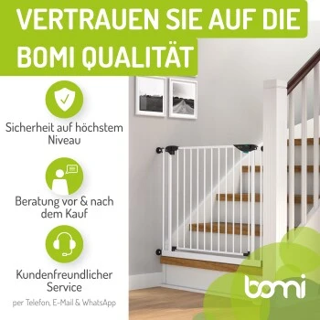 Bomi Türschutzgitter Extrahoch 107 Cm - Mira 73-81 Cm In Weiß Für Hunde & Katzen – Bild 5